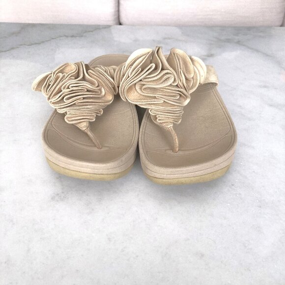 Fitflop Frou Ruffled platform leather sandals (Maple sugar beige / tan / nude) - Picture 2 of 9